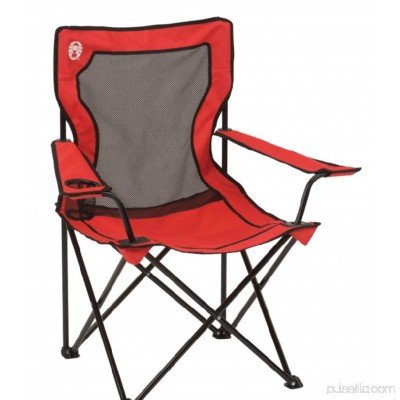 (2) COLEMAN Broadband Camping Folding Quad Chairs w/ Mesh Back & Transport Bag